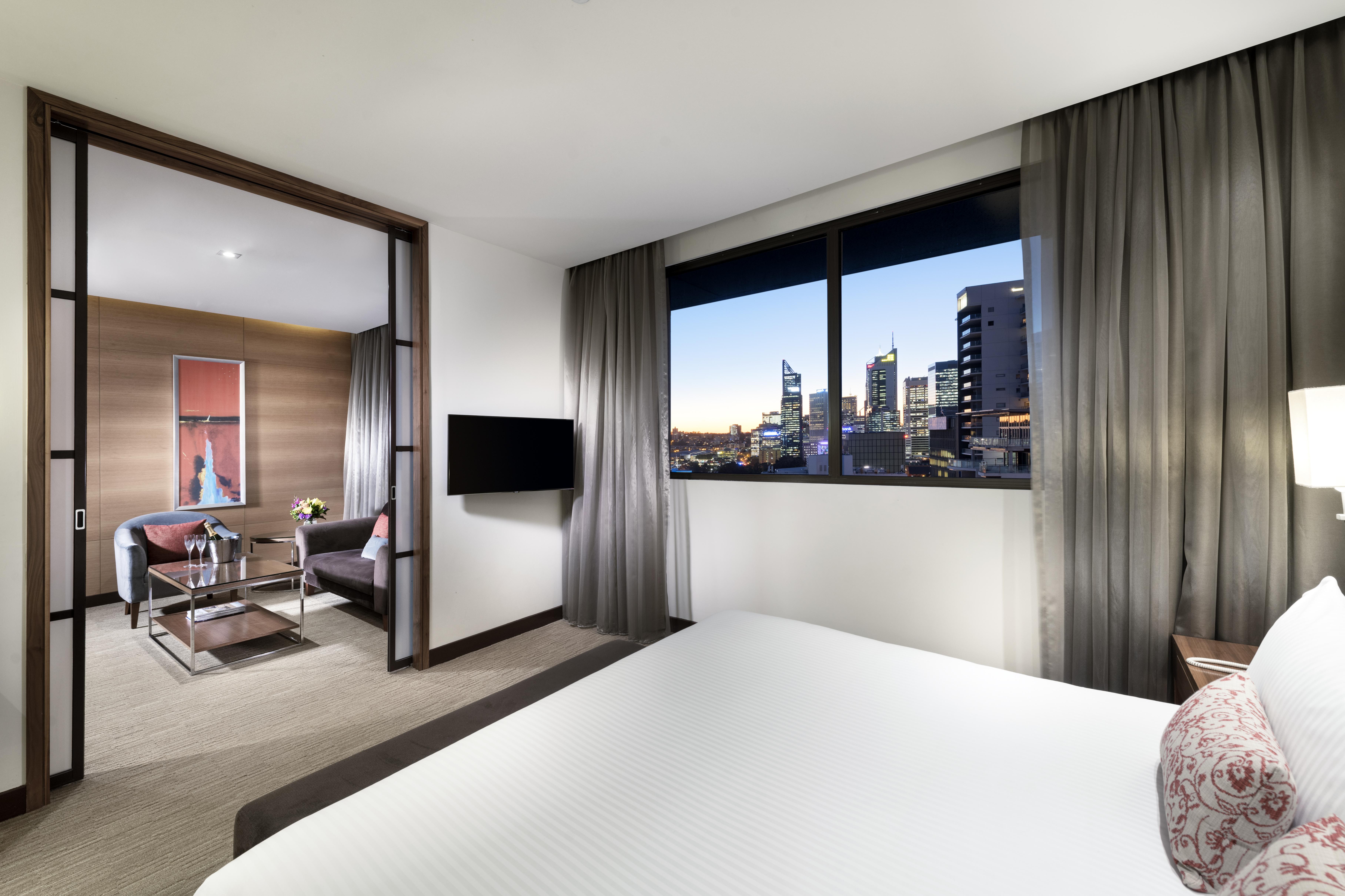 Hotel Pan Pacific Perth Exterior foto A bedroom at the hotel